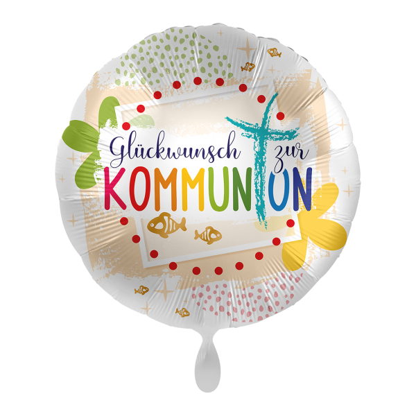 Folienballon rund Glückwünsche zur Kommunion